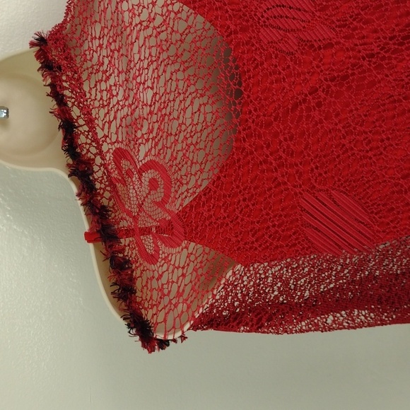 Not Your Mama's Pocncho Red Crocheted Killer Fring Super Cool Must Have Poncho! - Picture 8 of 10